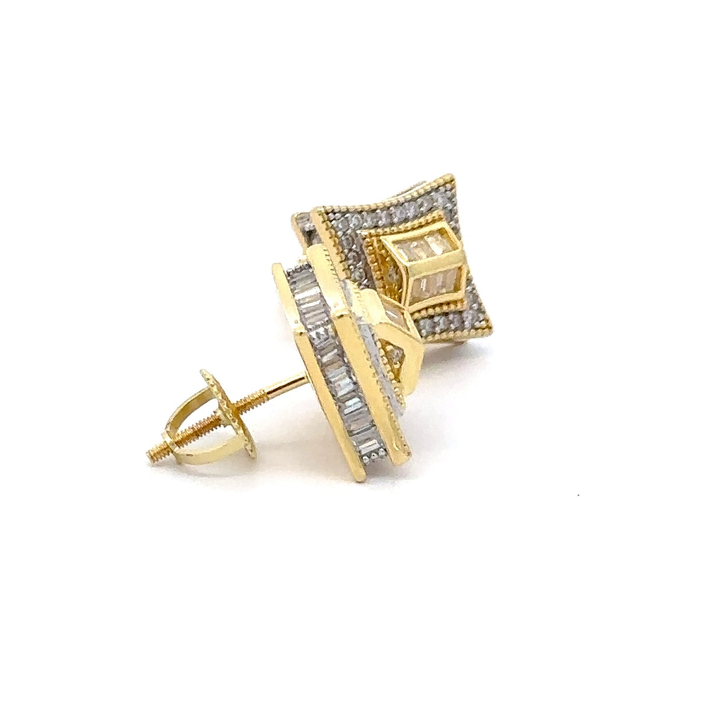 NYSA 925 CZ GOLD ICED OUT EARRINGS | 9221021