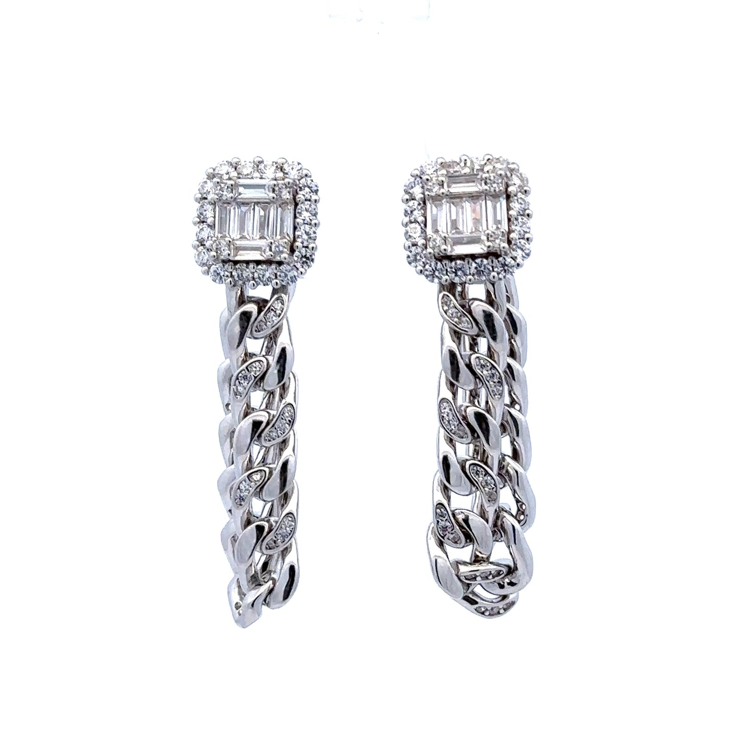 ORABELLA 925 CZ RHODIUM ICED OUT EARRINGS | 9221851