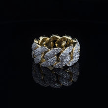 POLAR 925 SILVER CZ MENS YELLOW GOLD ICED OUT RING | 9222232