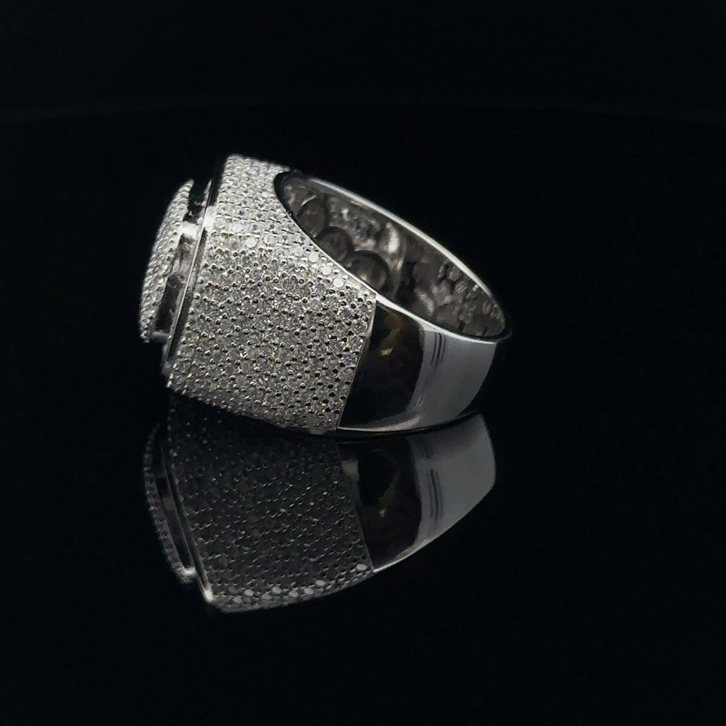 SERRATO 925 SILVER CZ MENS RHODIUM ICED OUT RING | 9222291