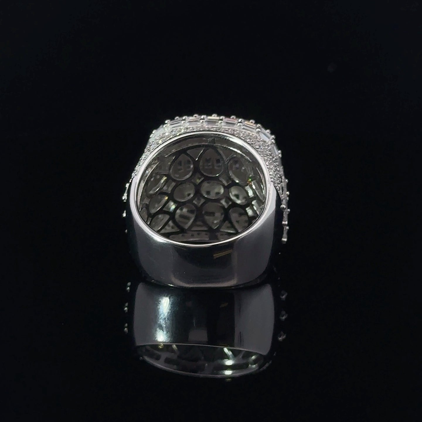 NOTARO 925 SILVER CZ MENS RHODIUM ICED OUT RING | 9222321