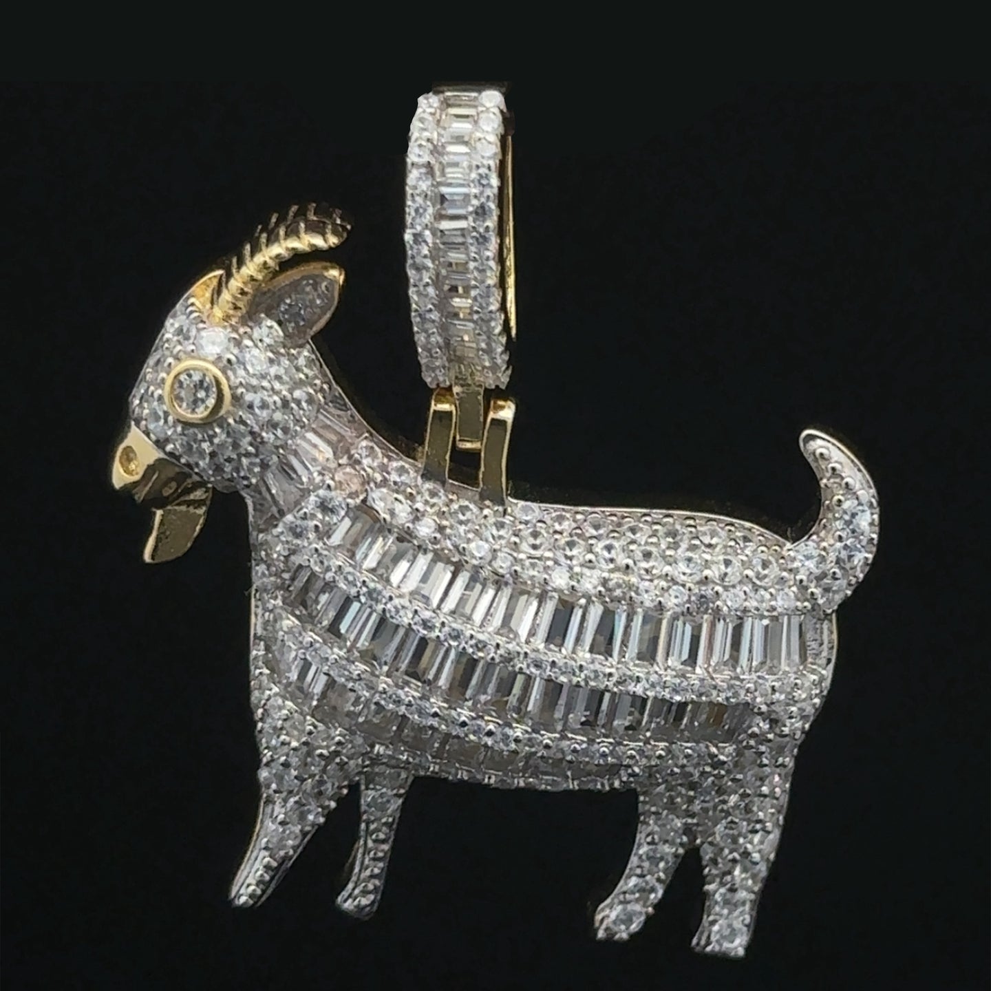 SOLILOQUY 925 CZ GOLD ICED OUT PENDANT | 9222352