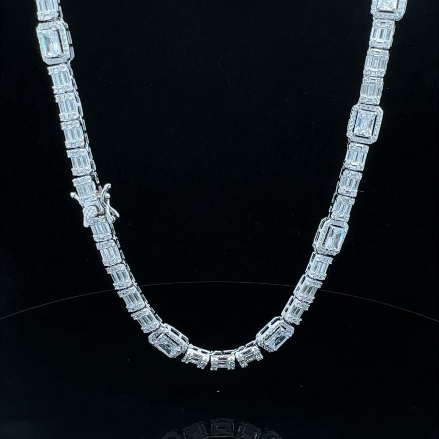 POSH 7MM 925 CZ RHODIUM ICED OUT NECKLACE I 9222361