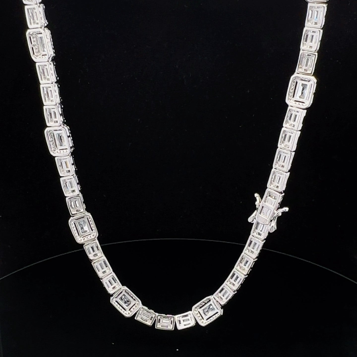 POSH 7MM 925 CZ RHODIUM ICED OUT NECKLACE I 9222361