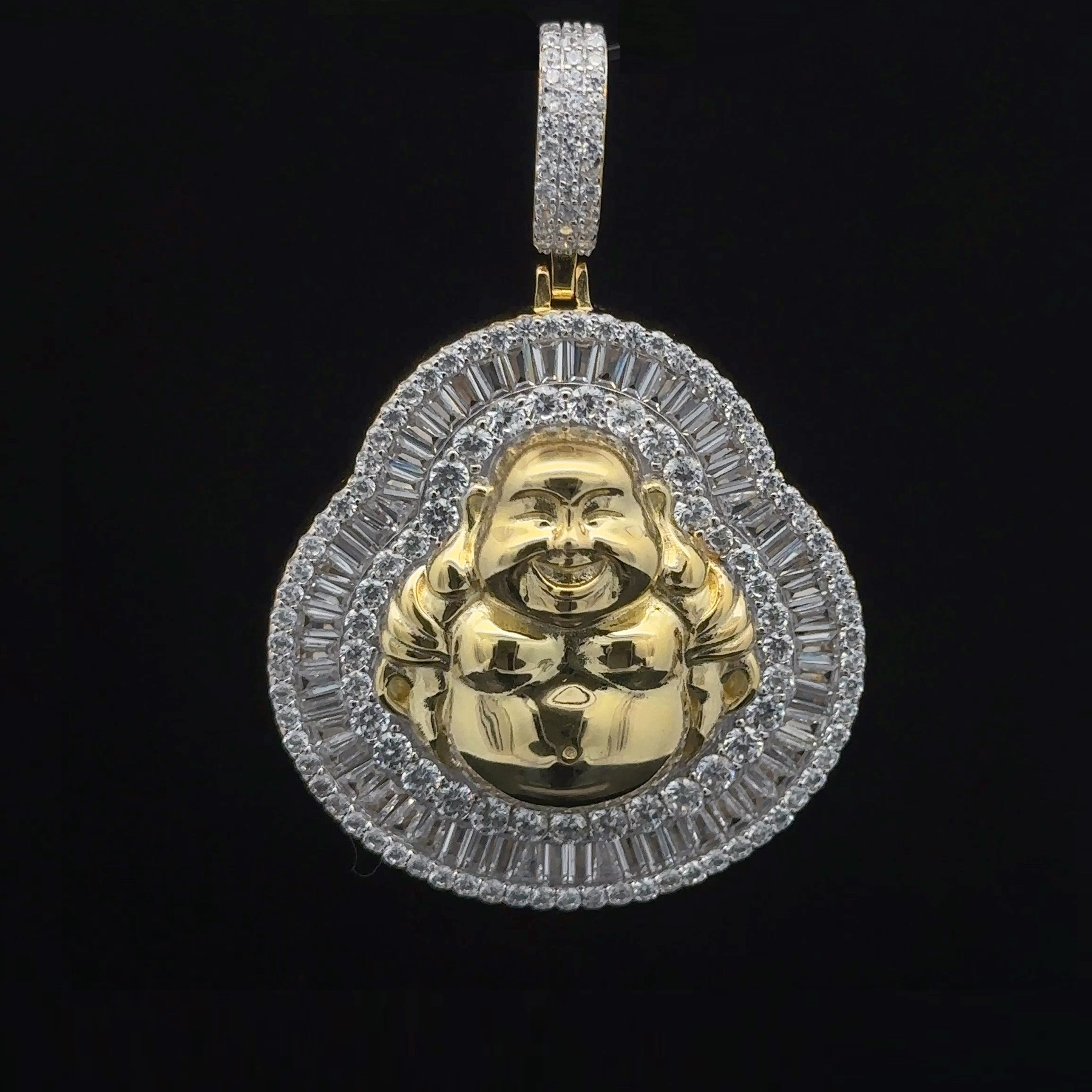 MERIDIAN 925 CZ GOLD ICED OUT PENDANT | 9222382