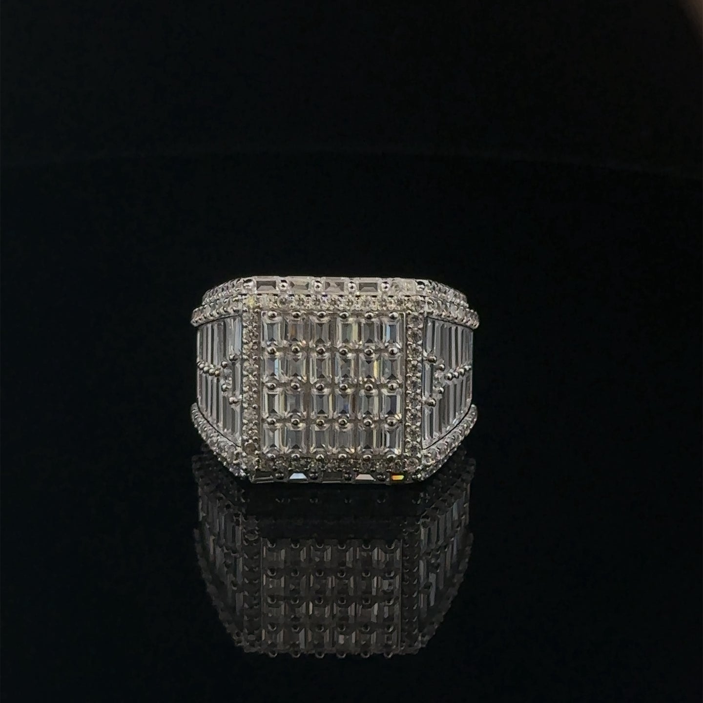 ECLAT 925 CZ RHODIUM MENS ICED OUT RING | 9222481