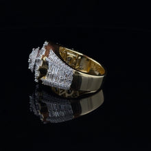 GLACIAL 925 CZ YELLOW GOLD MENS ICED OUT RING | 9222512