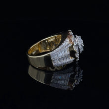 GLACIAL 925 CZ YELLOW GOLD MENS ICED OUT RING | 9222512