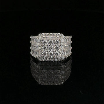 GLEAM 925 CZ RHODIUM MENS ICED OUT RING | 9222571