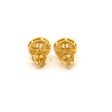 ELIN 925 CZ GOLD ICED OUT EARRINGS  | 9222722