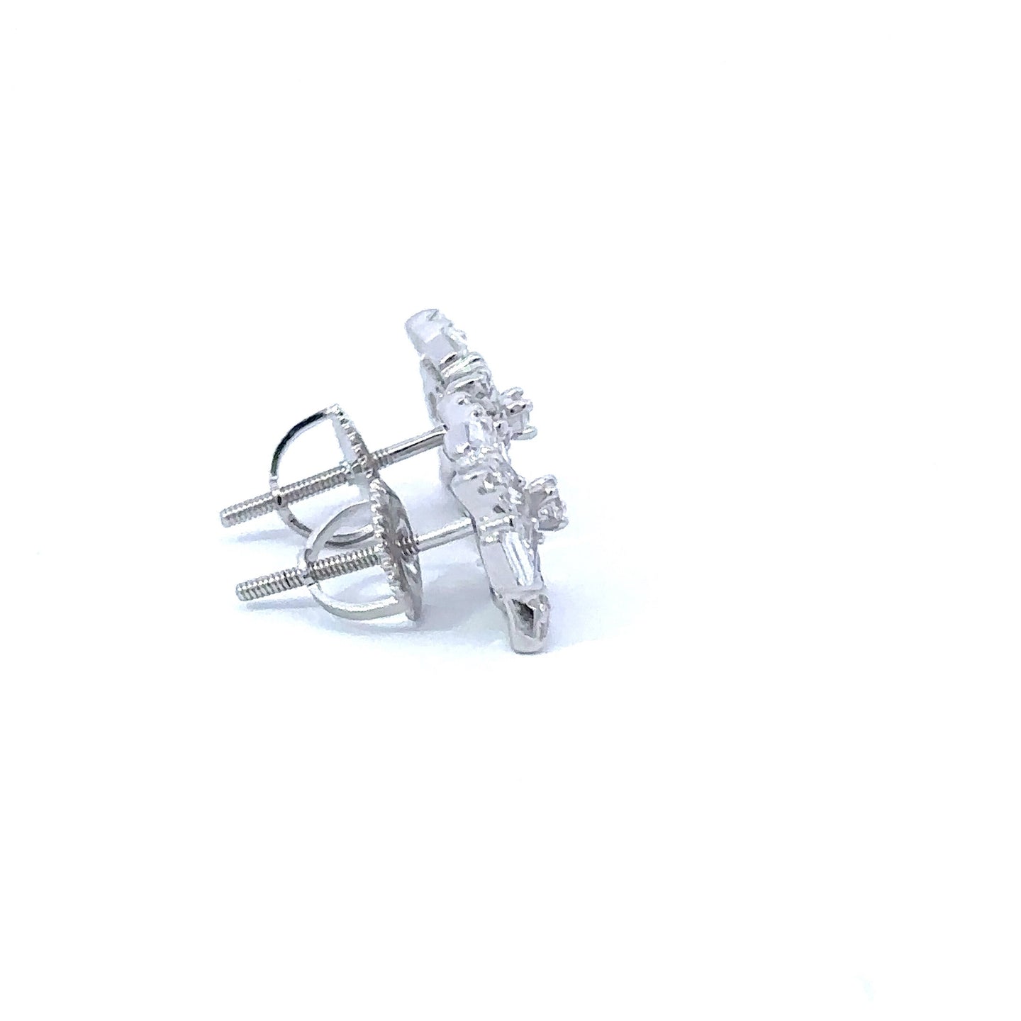 ZANAEDA 925 CZ RHODIUM ICED OUT EARRINGS | 9222731