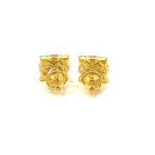 ZANAEDA 925 CZ GOLD ICED OUT EARRINGS | 9222732