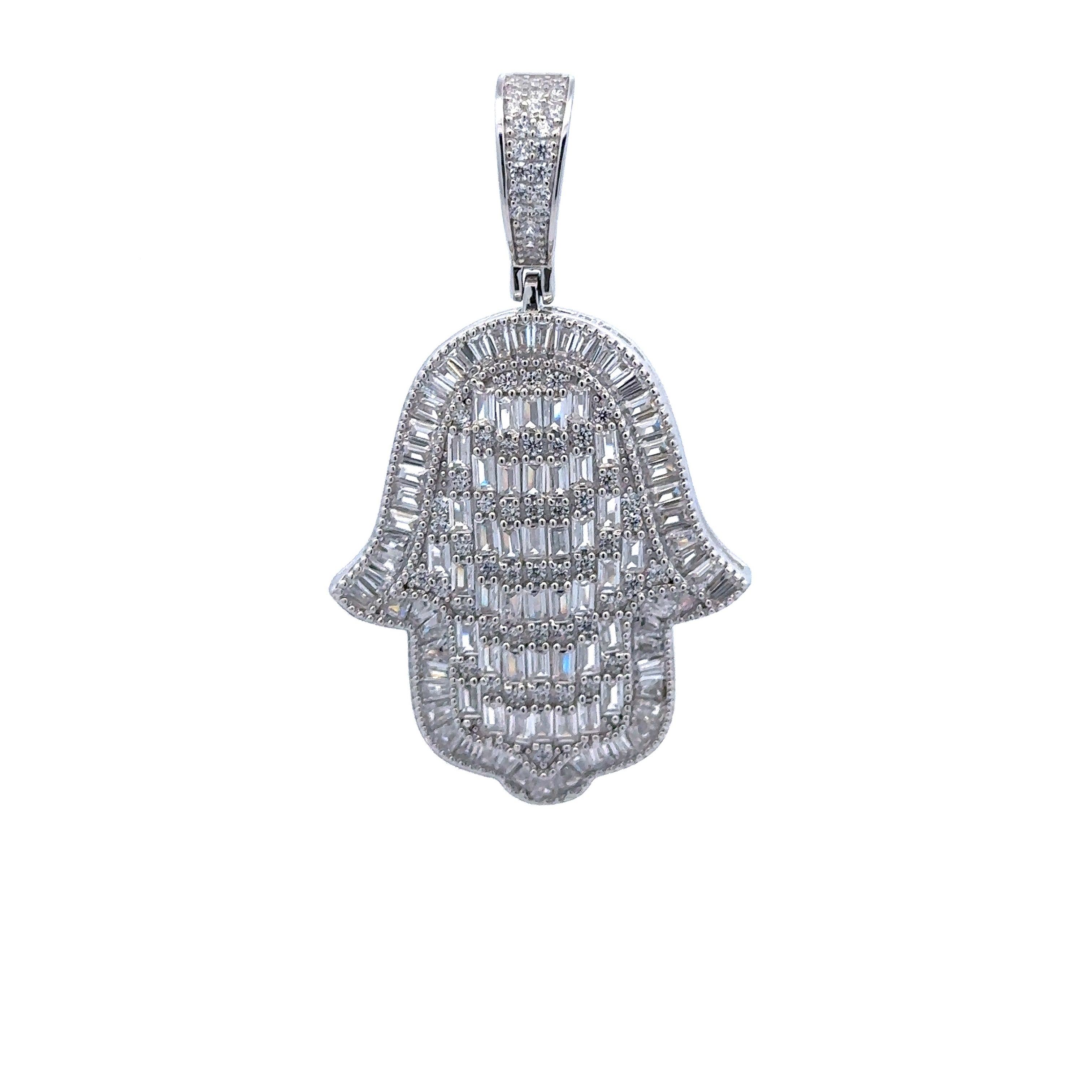 UMBRAN 925 CZ RHODIUM ICED OUT PENDANT | 9222851