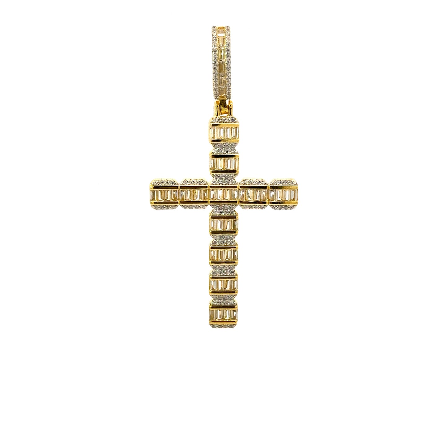 MUSTARA 925 CZ GOLD ICED OUT PENDANT | 9222862