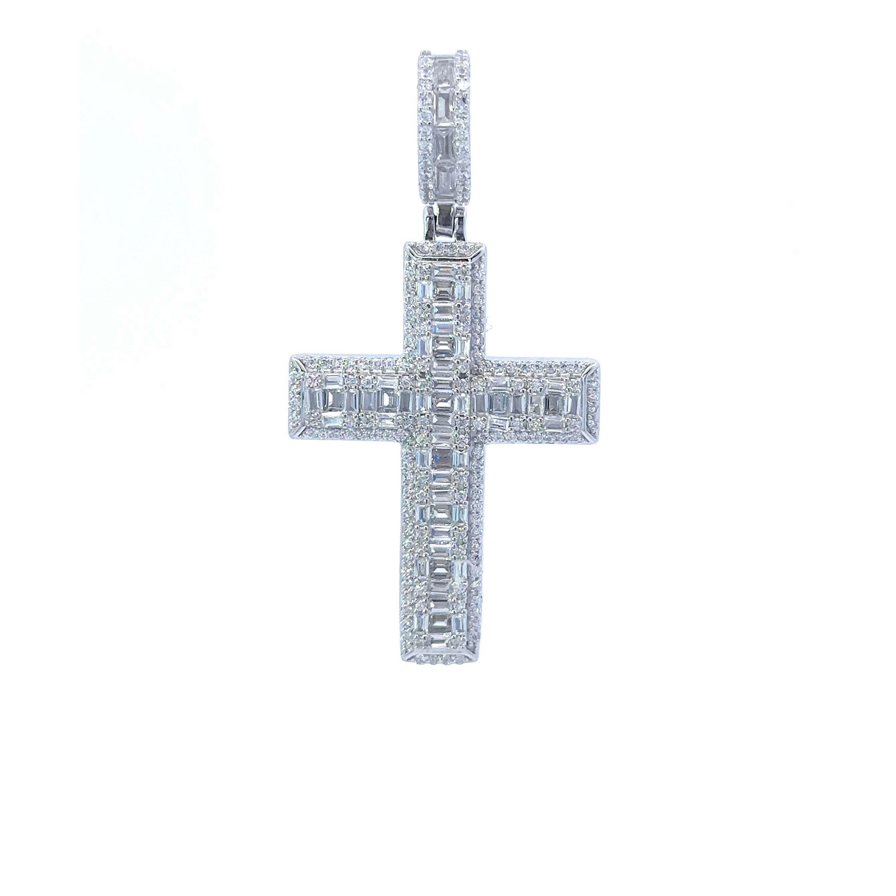 EPHERMA 925 CZ RHODIUM ICED OUT PENDANT | 9222881