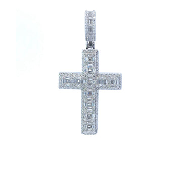 EPHERMA 925 CZ RHODIUM ICED OUT PENDANT | 9222881