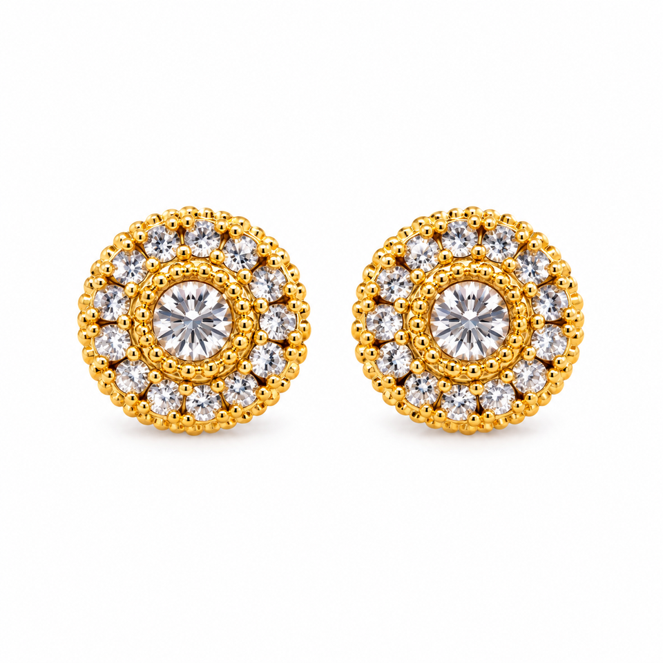 9100342 | 0.68 CTW Brass Moissanite Gold Earring