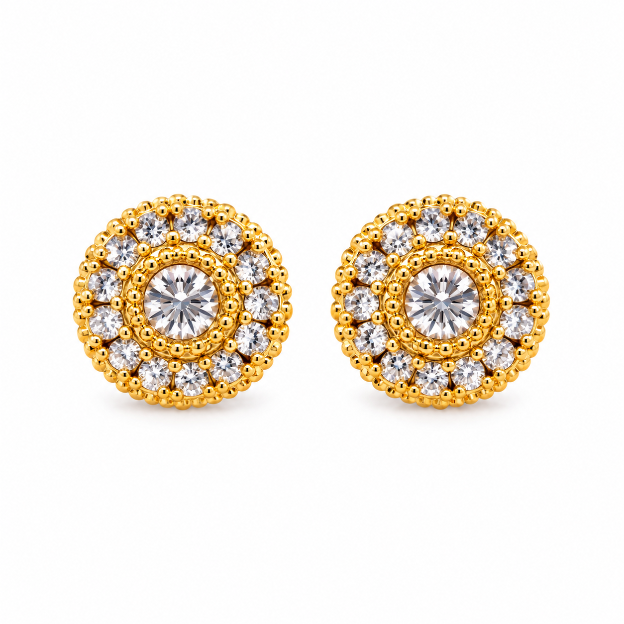 9100342 | 0.68 CTW Brass Moissanite Gold Earring