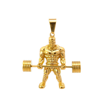 JUNO STAINLESS GOLD STEEL ICED OUT PENDANT | 9311622