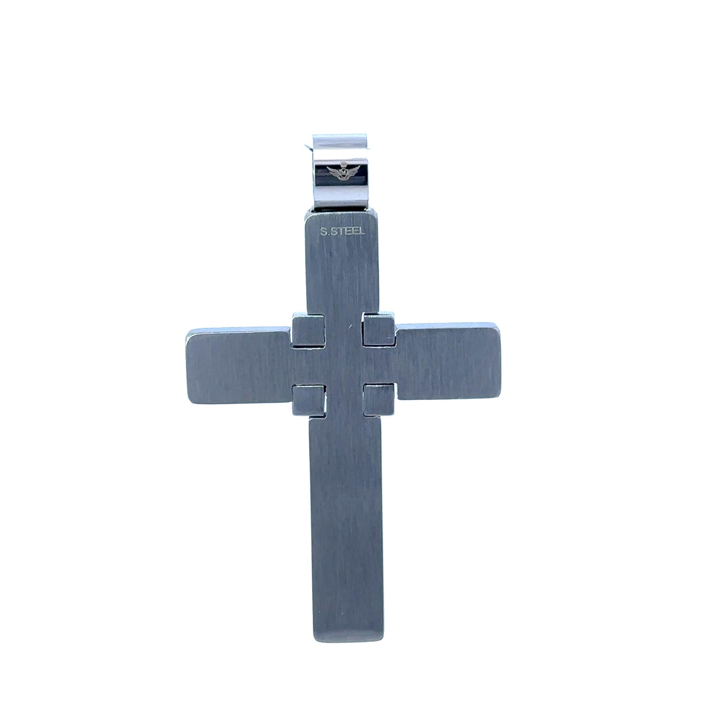 TALWYN STAINLESS RHODIUM STEEL ICED OUT PENDANT | 9311751