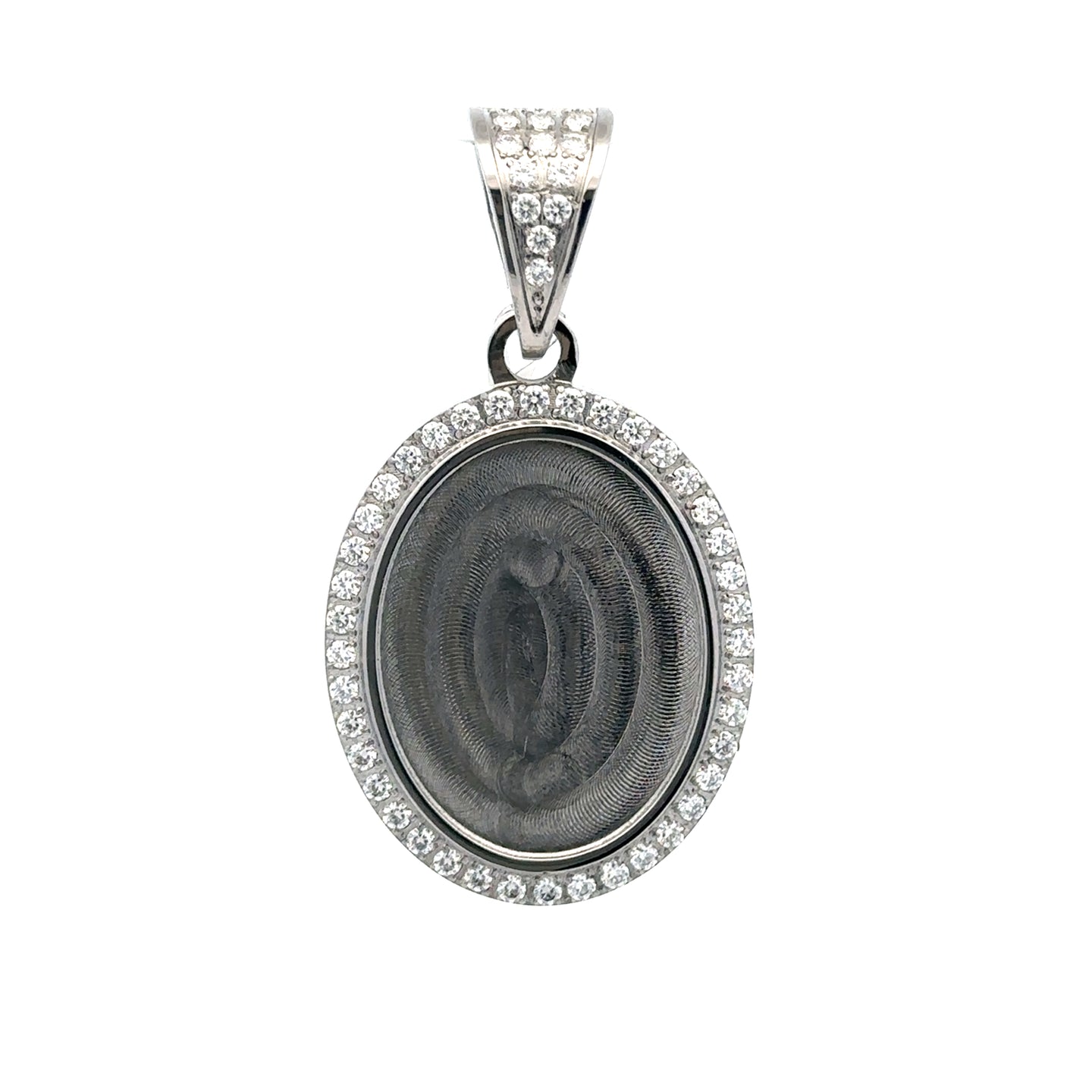 9312651 | Steel Moissanite Rhodium Pendant