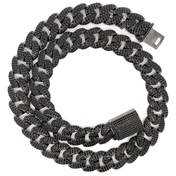 VELLUM 18MM CZ STALLION BLACK CUBAN ICED OUT CHAIN | 961553