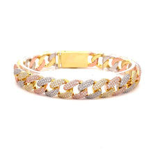 JORVIK 12MM CZ BRASS TRI COLOR ICED OUT BRACELET  I 9634552