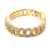 JORVIK 12MM CZ BRASS TRI COLOR ICED OUT BRACELET  I 9634552