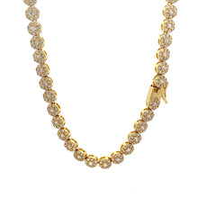 MISTRAL 7MM CZ GOLD BRASS ICED OUT CHAIN | 963552