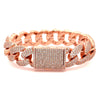 FENRIS 18MM CZ BRASS ROSE GOLD ICED OUT BRACELET  I 963565