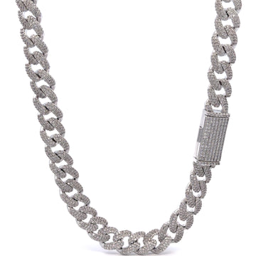 963711 | Brass CZ 10mm Cuban Chain