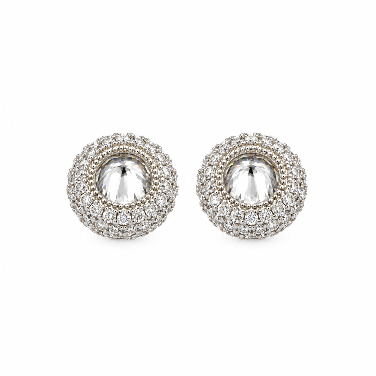 9100311 | 2.00 CTW Brass Moissanite Rhodium Earring