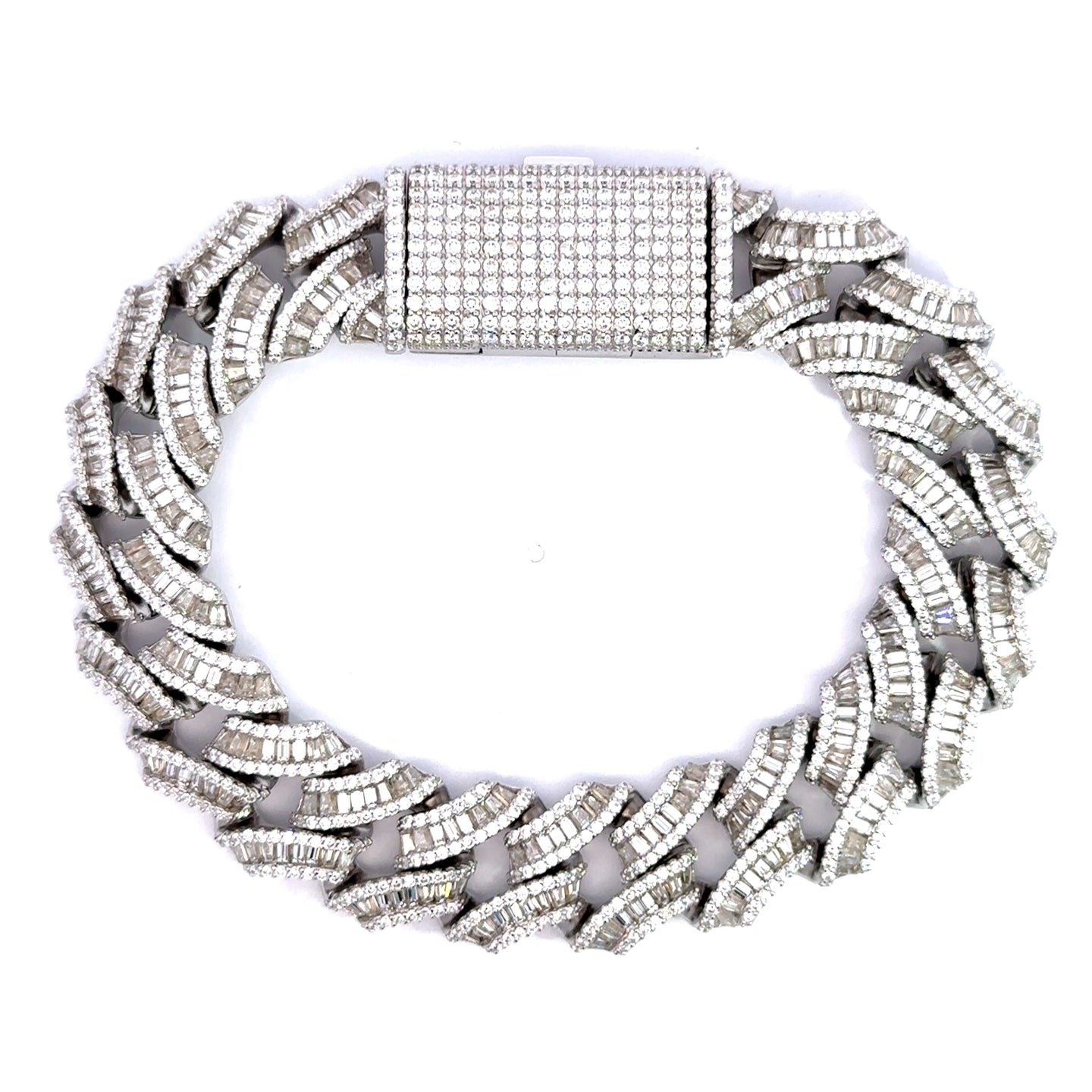 9910931 | 925 Moissanite Rhodium 14mm 8" Bracelet