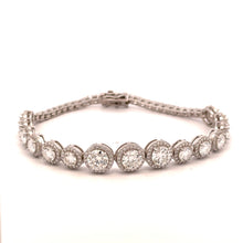 9911151 | 925 Silver Moissanite Rhodium Halo Bracelet