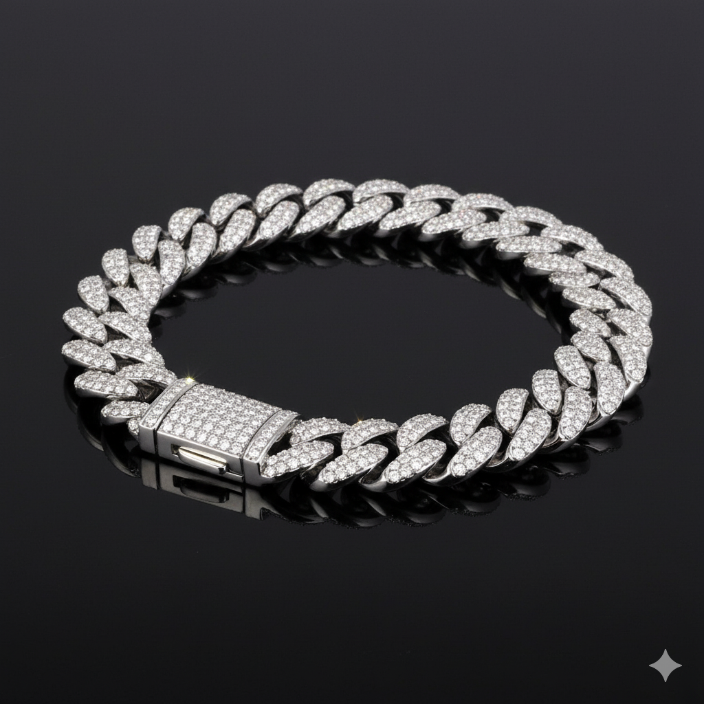 MONEYED 12MM 925 MOISSANITE CUBAN BRACELET | 991391