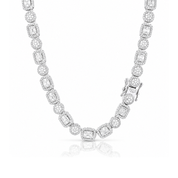 ASVARA 7MM RHODIUM MOISSANITE ICED OUT CHAIN  |  995821