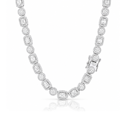 ASVARA 7MM RHODIUM MOISSANITE ICED OUT CHAIN  |  995821