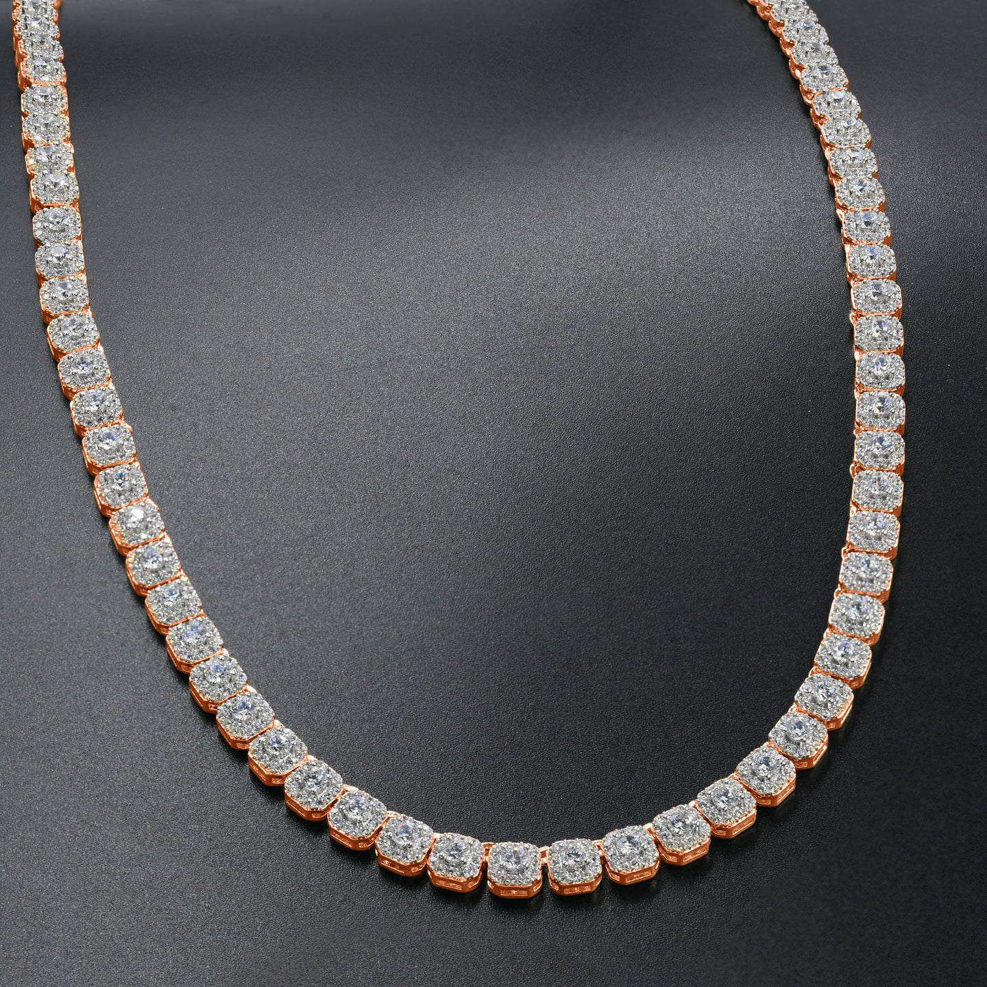 991525 | 925 Moissanite 16.78 ctw Rose Gold Color Chain
