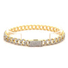 WIZARD 5.23 CTW 8MM RHODIUM MOISSANITE ICED OUT BRACELET I 991552