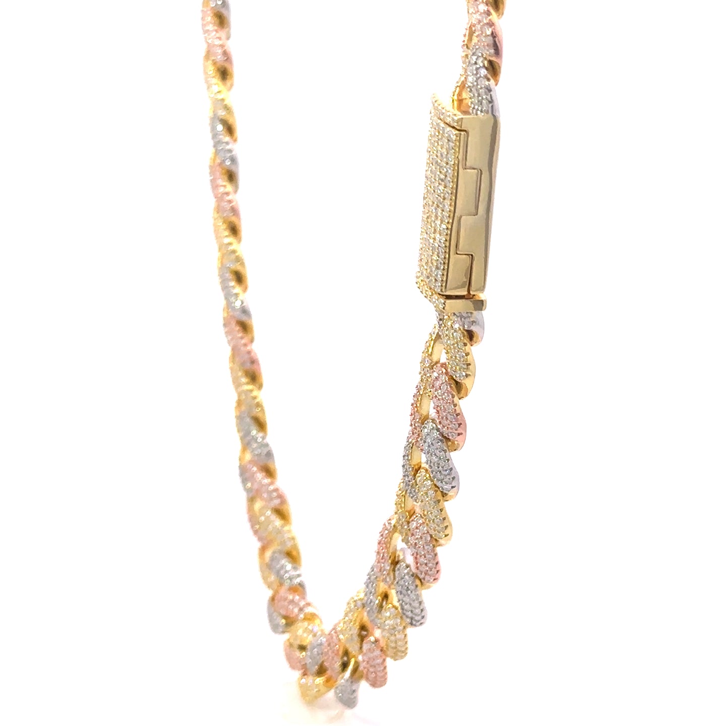 MYRITH 10MM TRI COLOR MOISSANITE ICED OUT CUBAN I 9915652