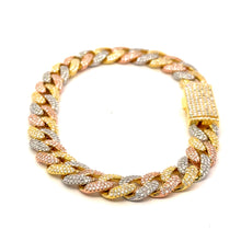 MYVORA 5.18 CTW 10MM CZ TRI COLOR MOISSANTE ICED OUT BRACELET | 9915752