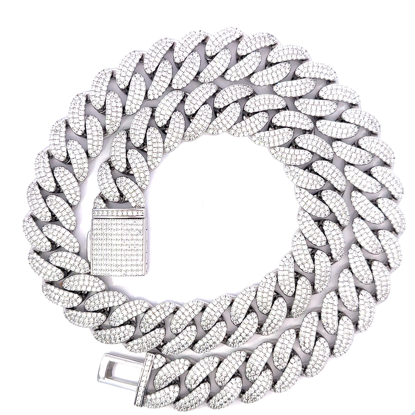 HOTSHOT SILVER MOISSANITE 18MM CHAIN I 991581