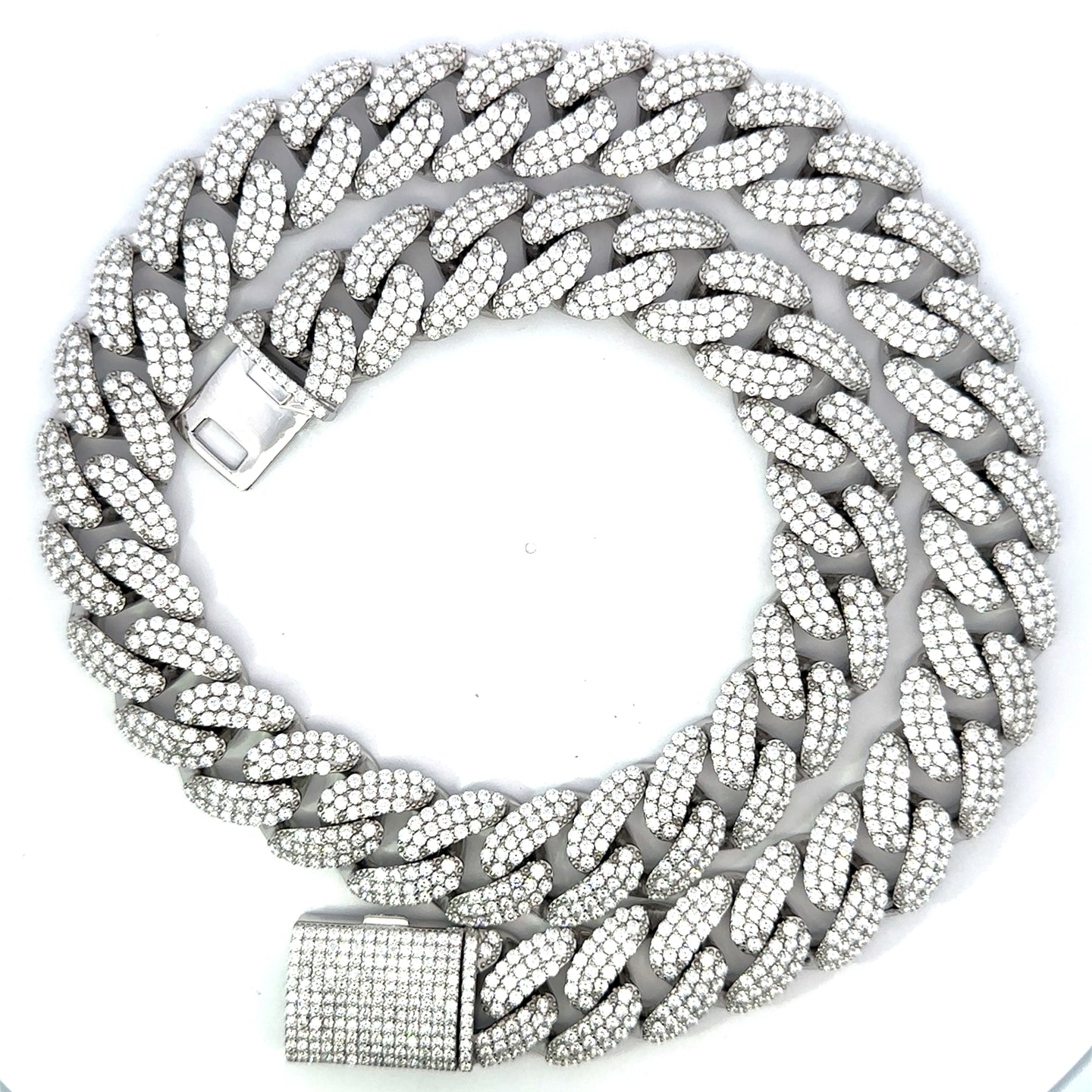 HOTSHOT SILVER MOISSANITE 18MM CHAIN I 991581