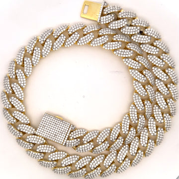 HOTSHOT SILVER MOISSANITE 18MM CHAIN I 991582