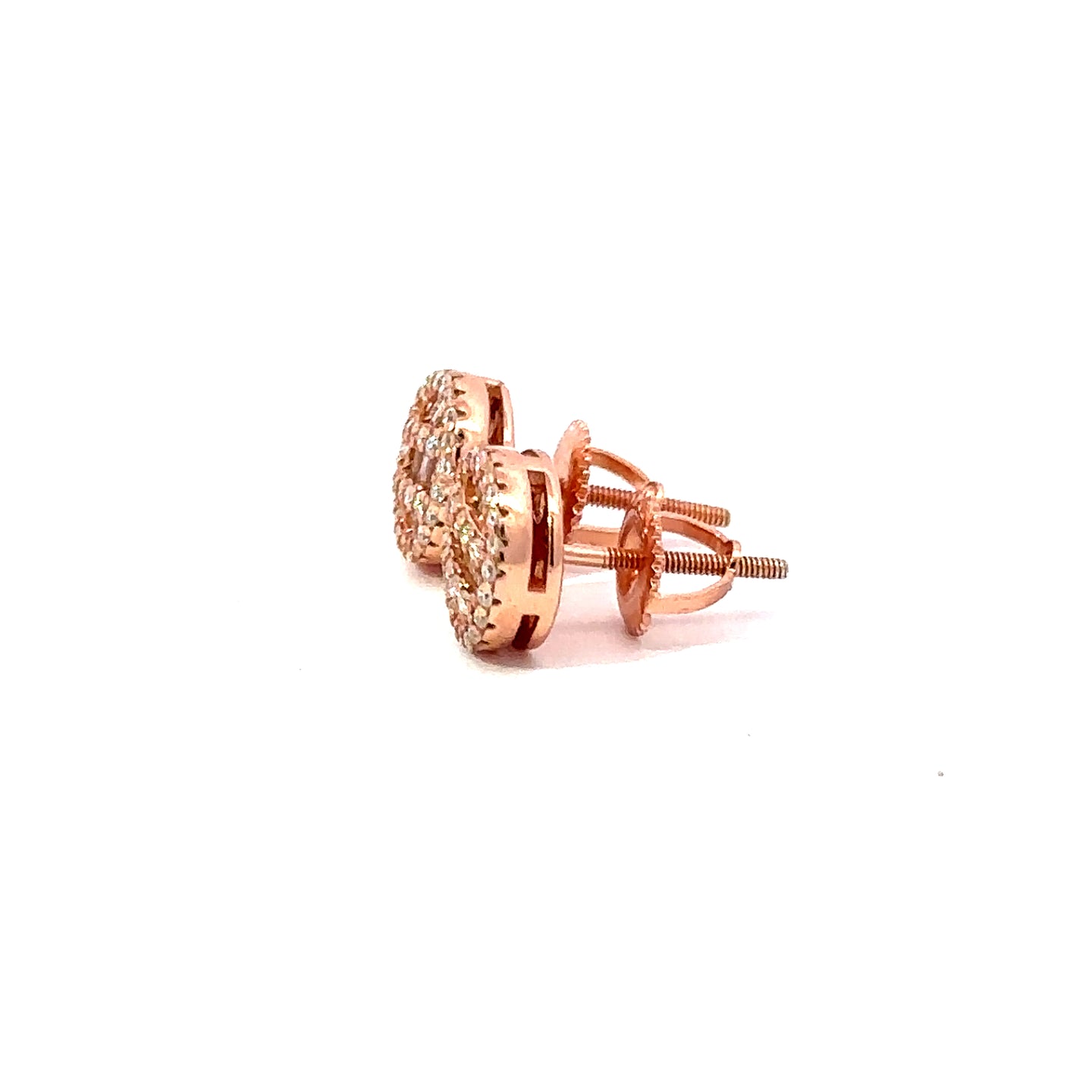 SOVRIN 0.49 CTW 925 ROSE GOLD MOISSANITE ICED OUT EARRING | 991635