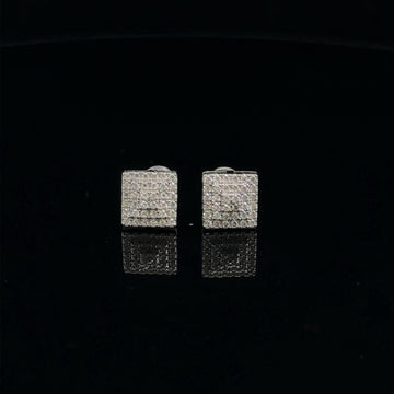 GLISTER 925 RHODIUM MOISSANITE ICED OUT EARRING | 992121