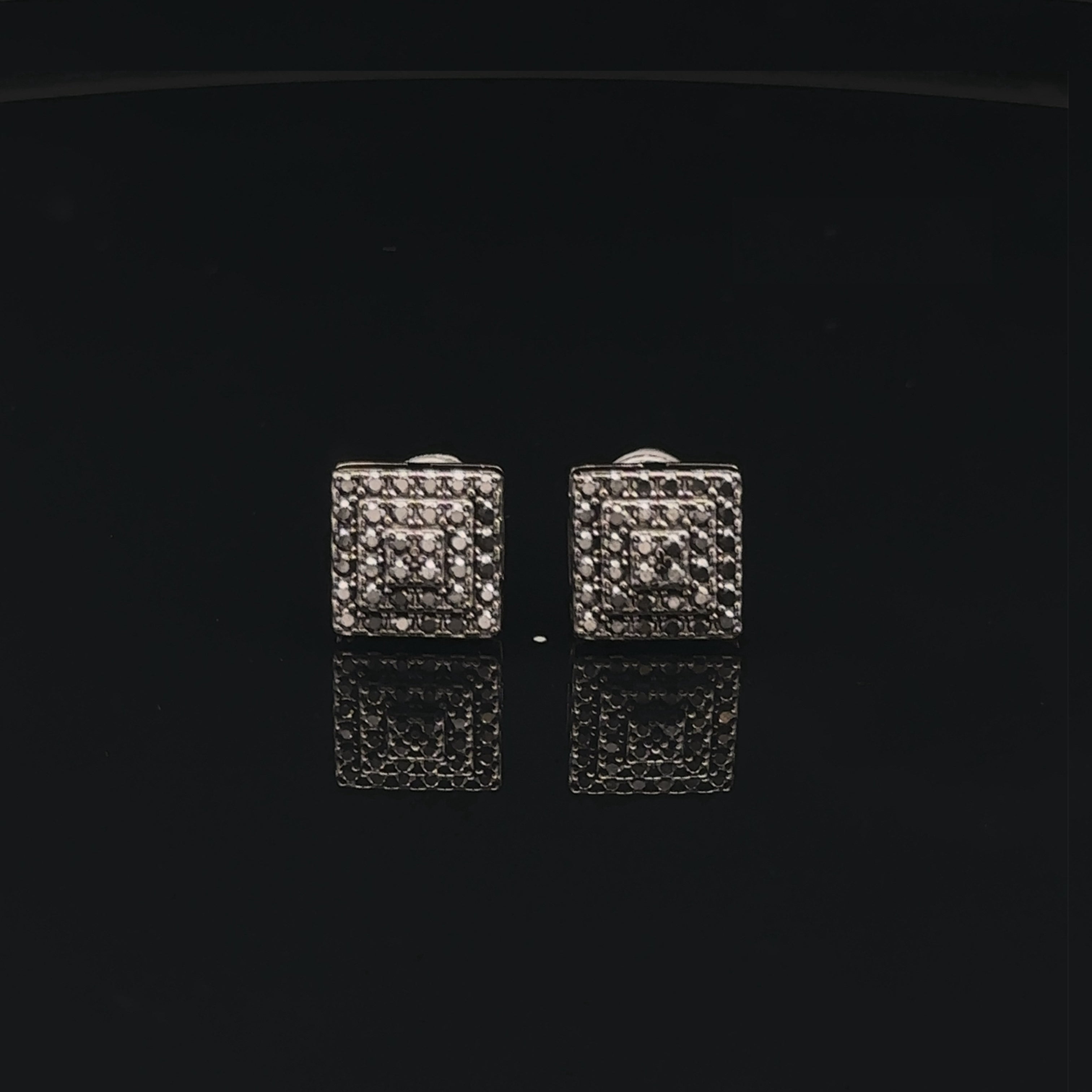 SERAPHIC 925 BLACK MOISSANITE ICED OUT EARRING | 992123
