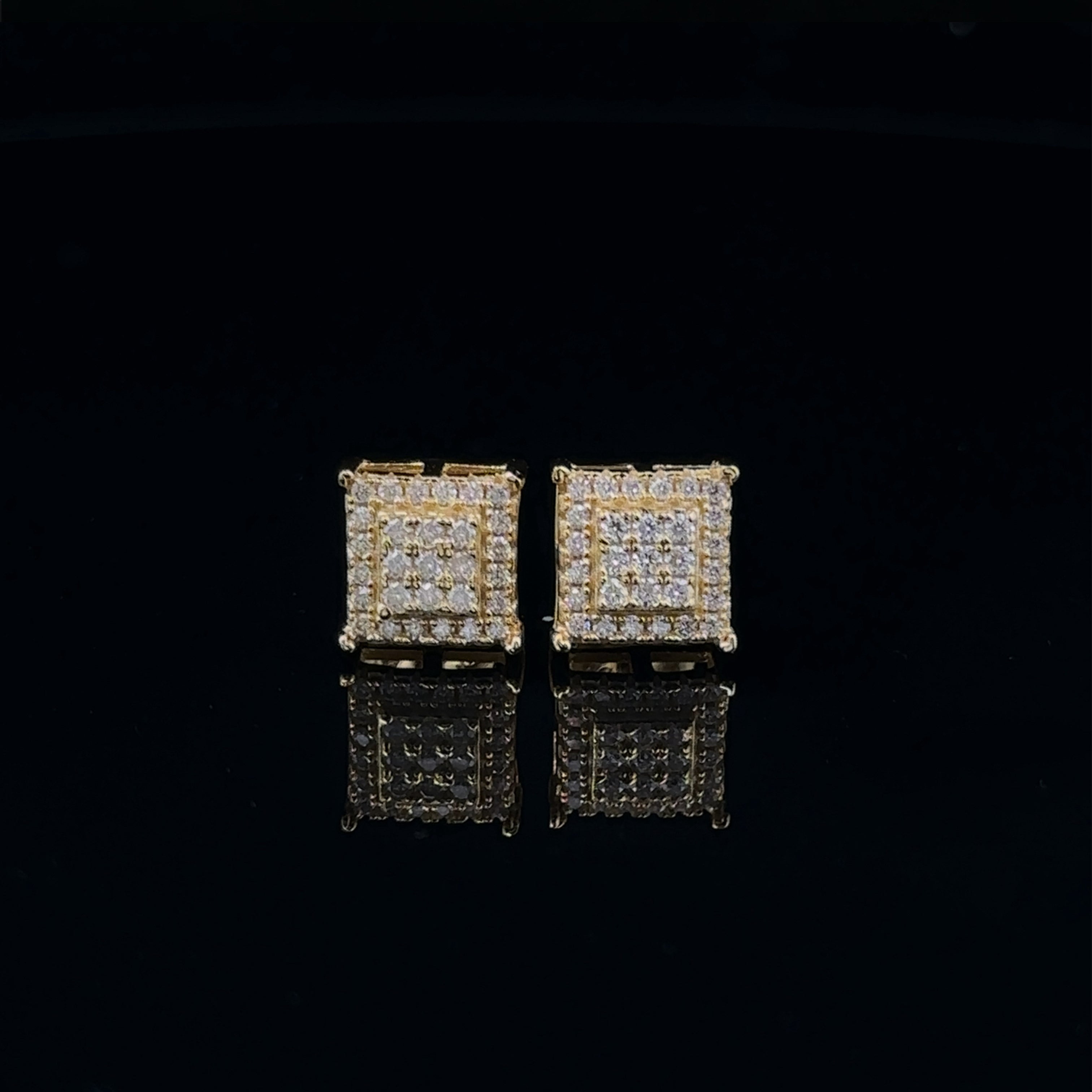 TRANQUIL 925 GOLD MOISSANITE ICED OUT EARRING | 992142