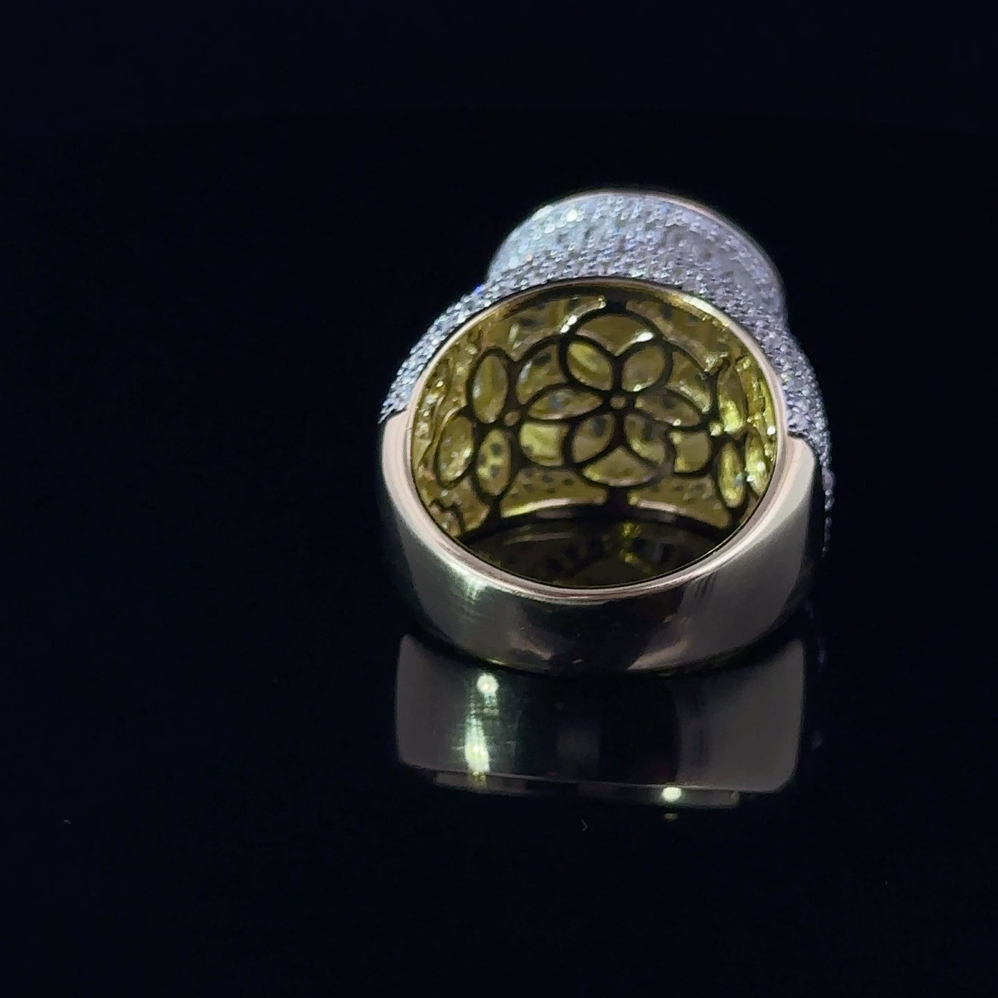 SHEEN 925 CZ YELLOW GOLD MENS ICED OUT RING | 9222422