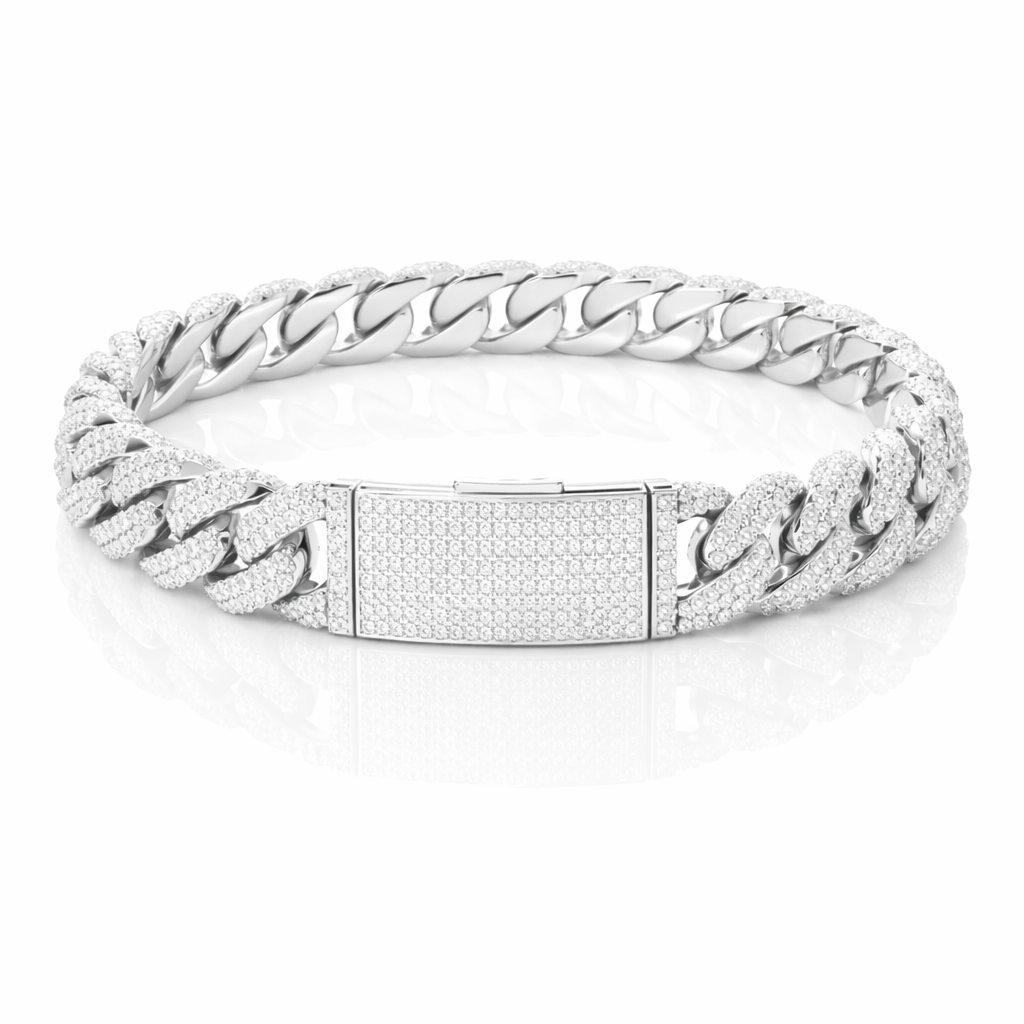 MONEYED 14MM 925 MOISSANITE CUBAN BRACELET | 993441